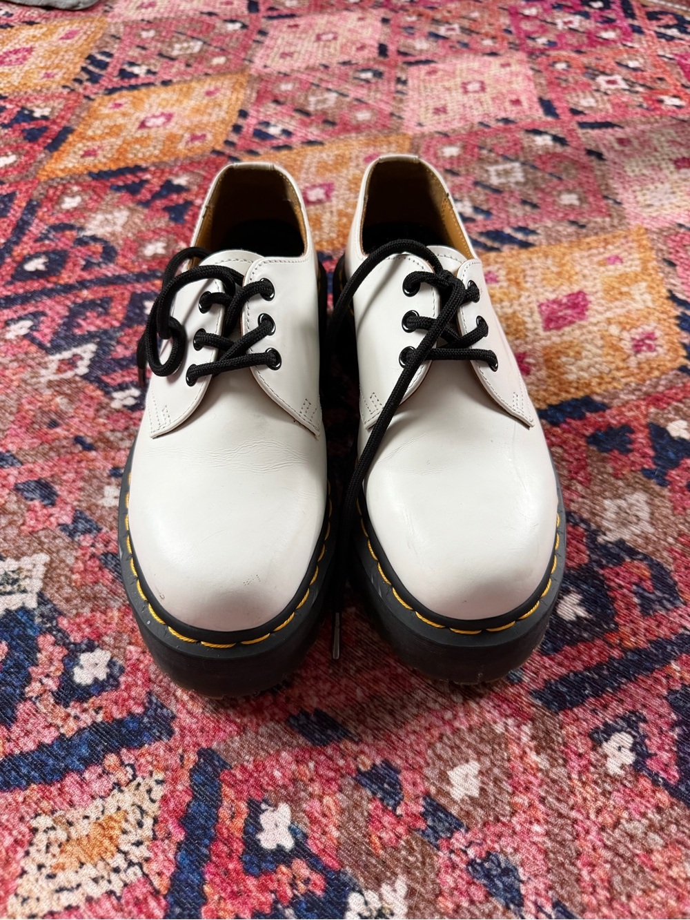 Dr. Martens White Platform Oxfords